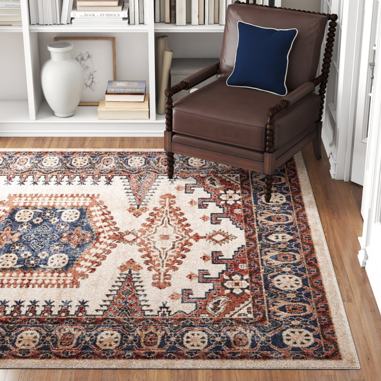 Three Posts™ Vern Oriental Cream/Brown/Blue Area Rug & Reviews Wayfair